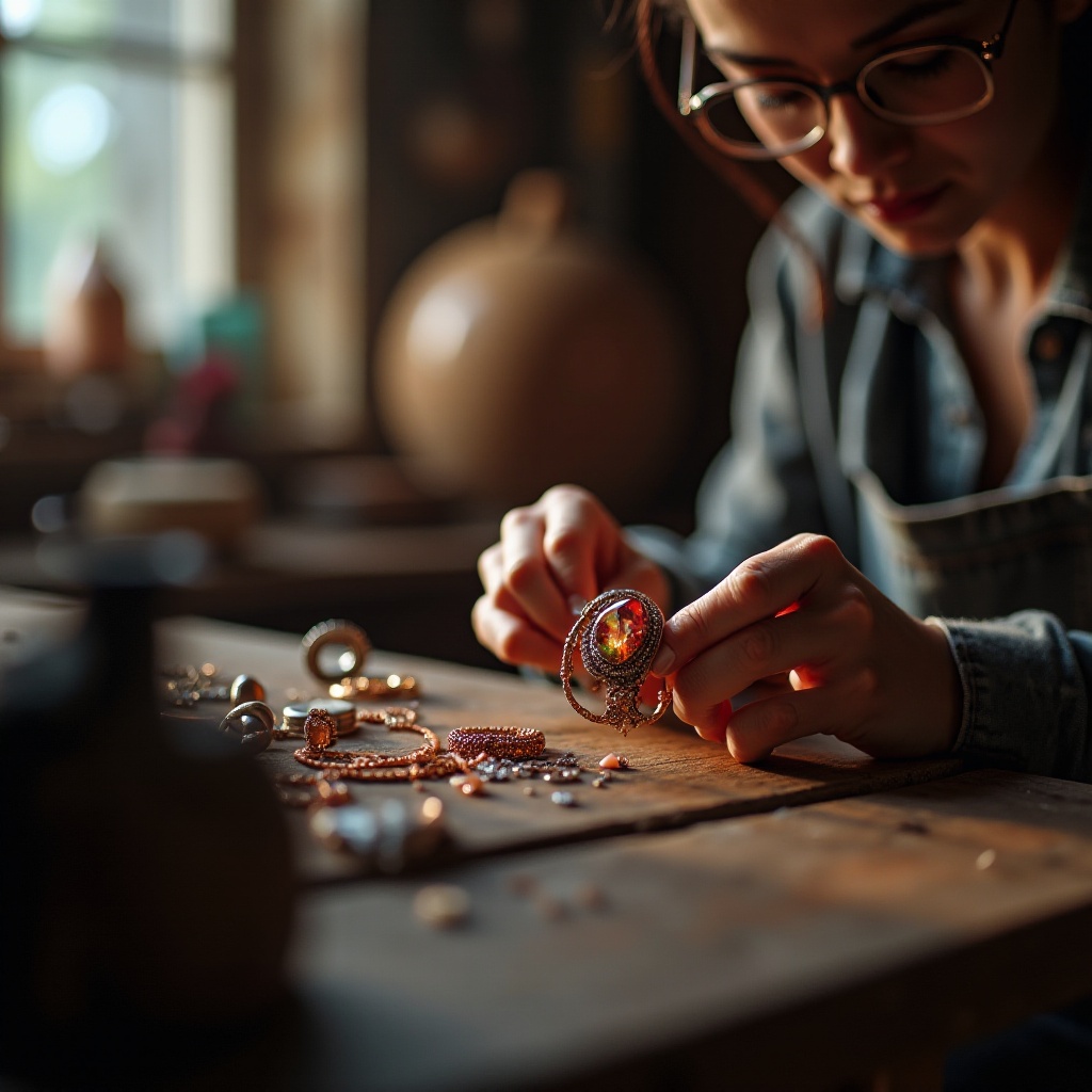Draht-Ringe mit Steinen