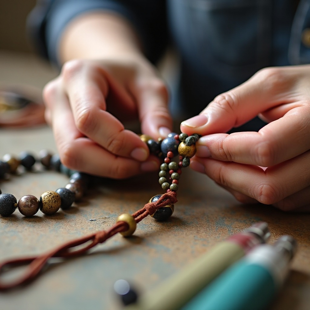 comment fabriquer un bracelet avec des perles et du cuir